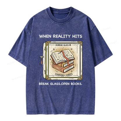 Pagewings Open Books Unisex Washed T-shirt