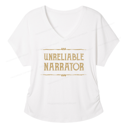 Pagewings Unreliable Narrator Soft Women's Modal V-neck T-shirt