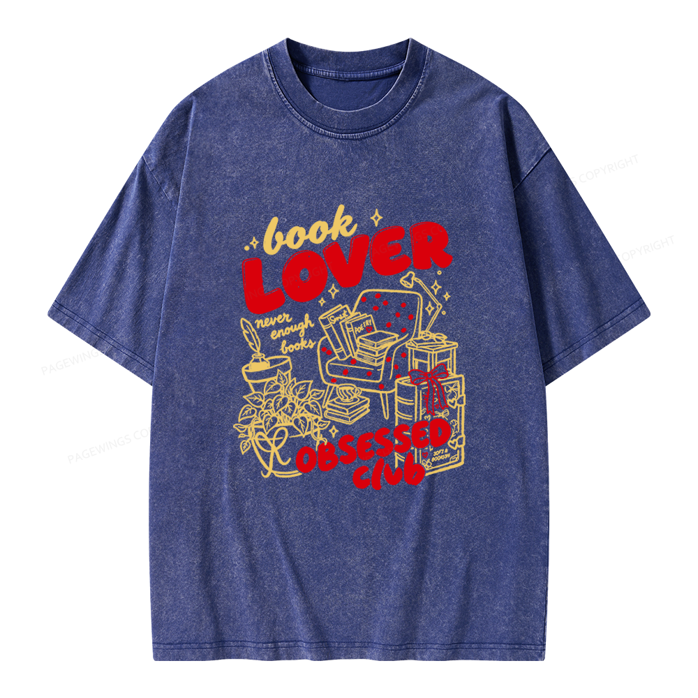 Pagewings Book Lover Obsessed Club Unisex Washed T-shirt