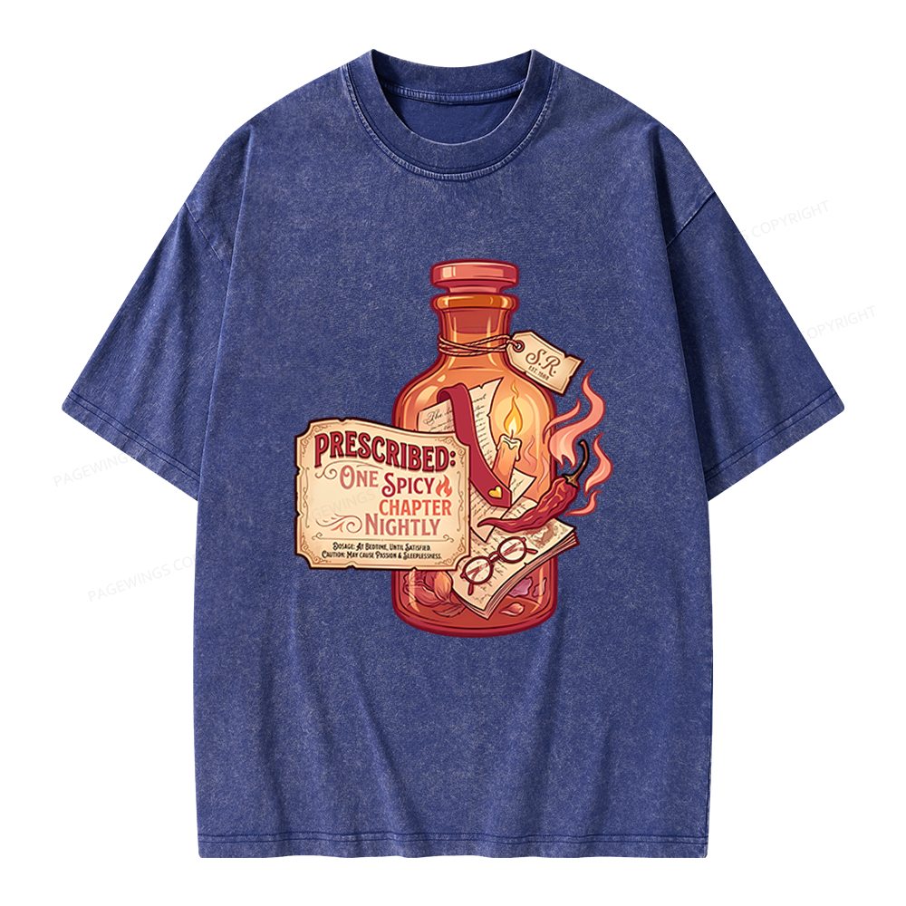 Pagewings One Spicy Chapter Nightly Unisex Washed T-shirt