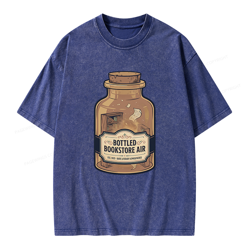 Pagewings Bottled Bookstore Air Unisex Washed T-shirt