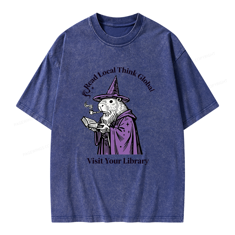 Pagewings  Visit Your Library Unisex Washed T-shirt