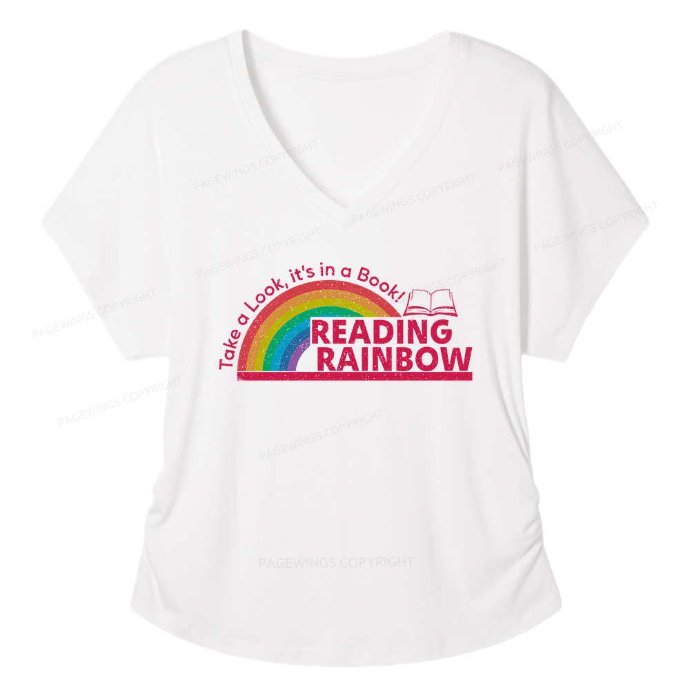 Pagewings Retro Librarian Soft Women's Modal V-neck T-shirt  