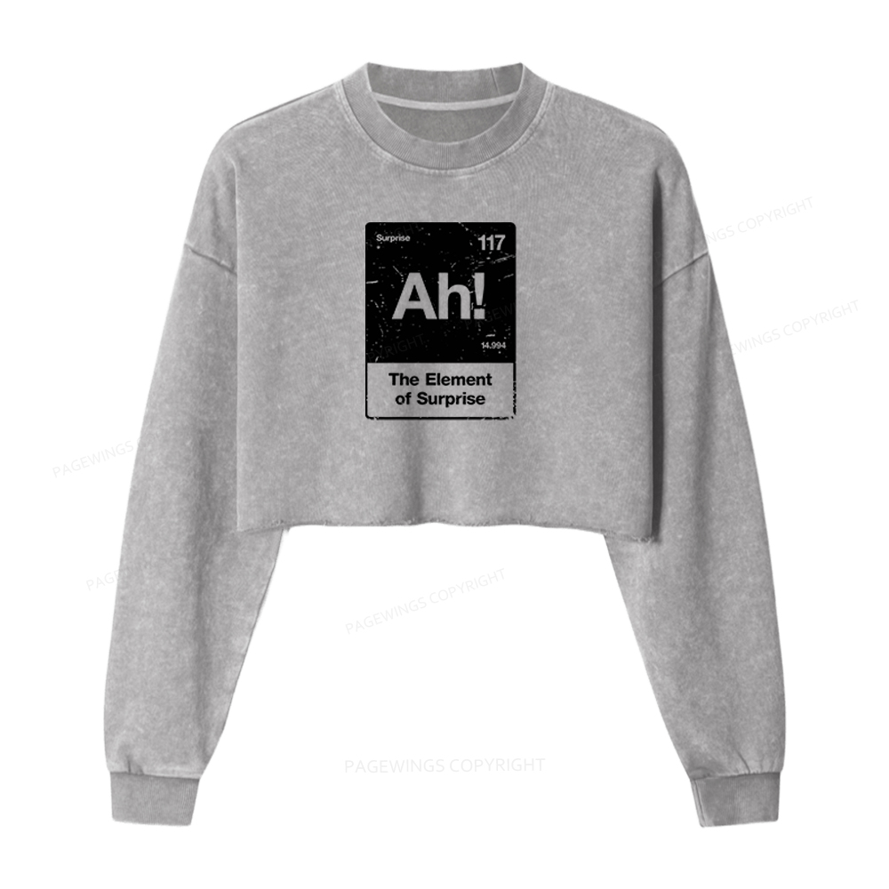 Pagewings The Element Of Surprise Washed Crop Sweatshirt