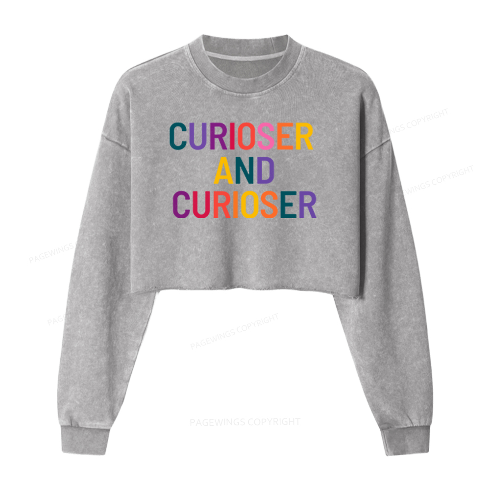 Pagewings Curioser Washed Crop Sweatshirt