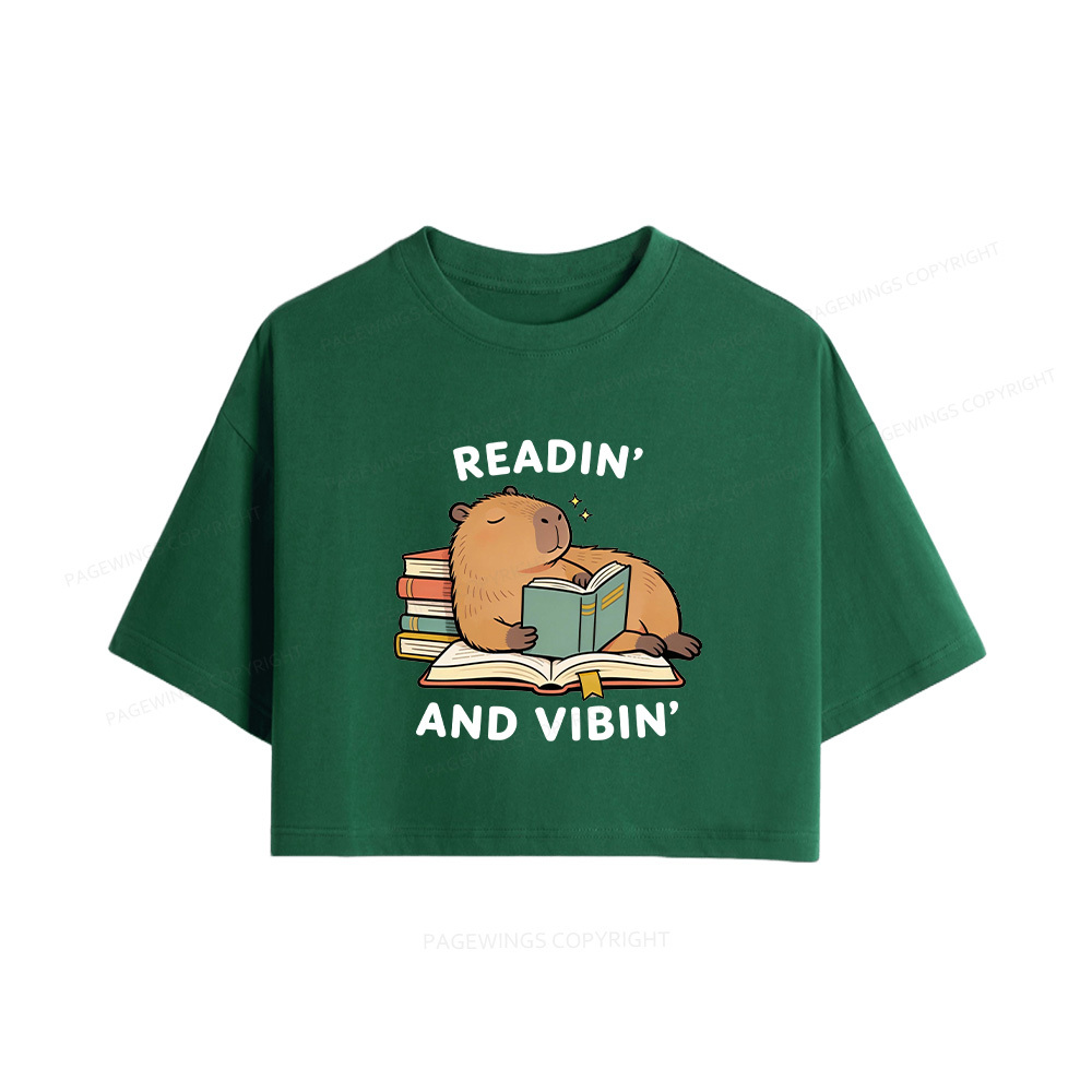 Pagewings Readin' And Vibin' Women Crop Tops