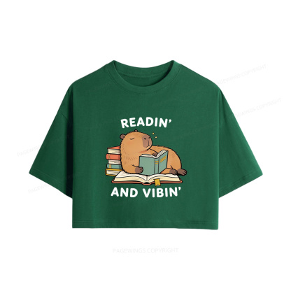 Pagewings Readin' And Vibin' Women Crop Tops