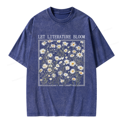 Pagewings Let Literature Bloom Unisex Washed T-shirt