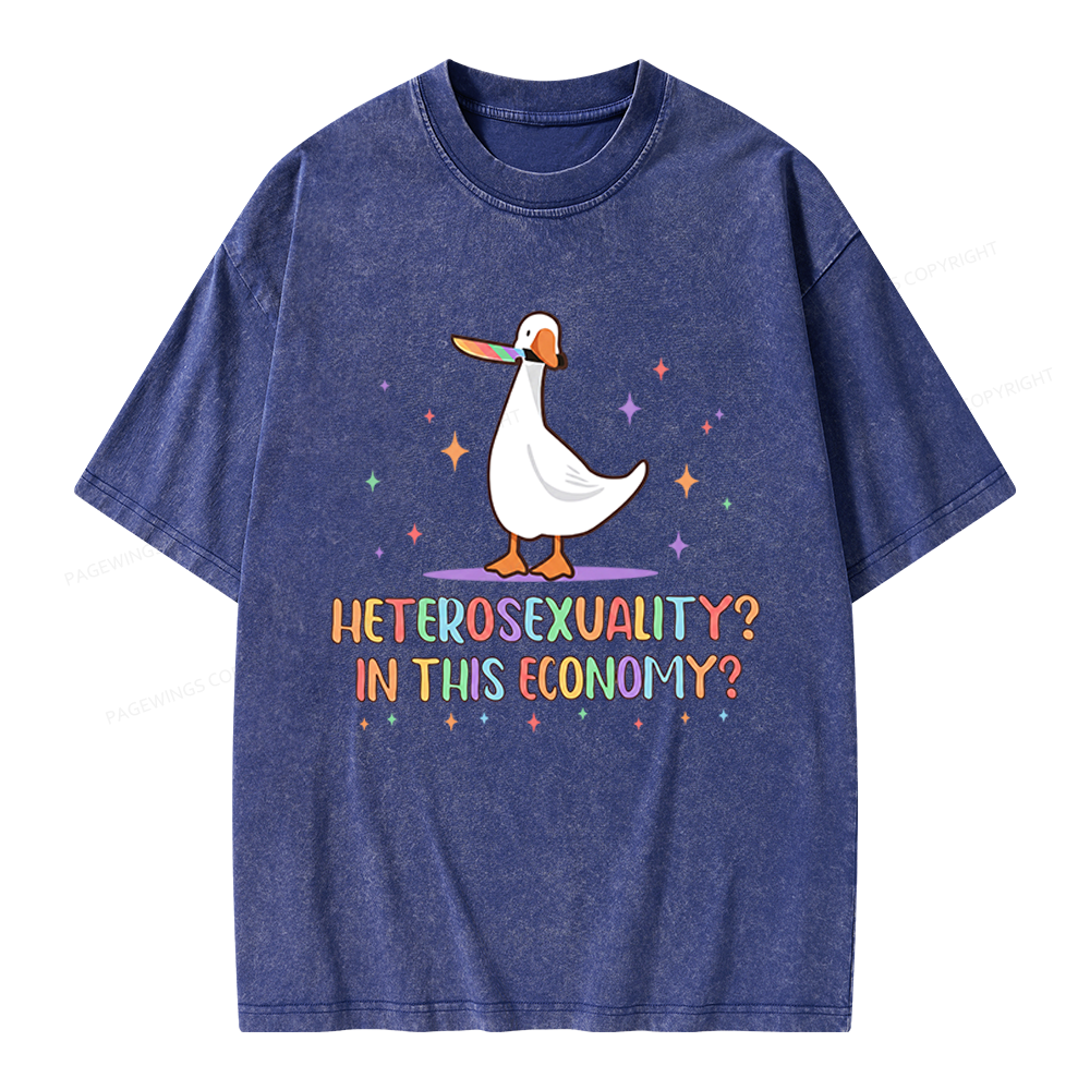 Pagewings Heterosexuality In This Economy Unisex Washed T-shirt