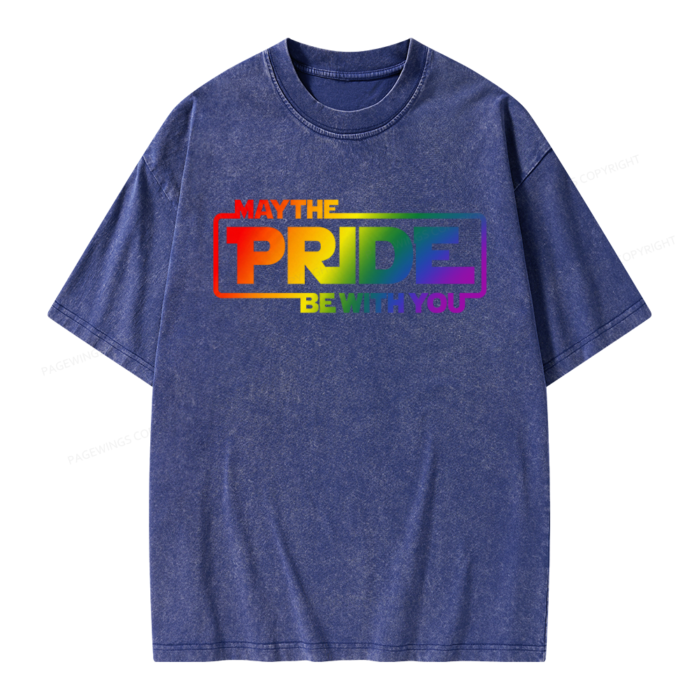Pagewings May The Pride Be With You Unisex Washed T-shirt