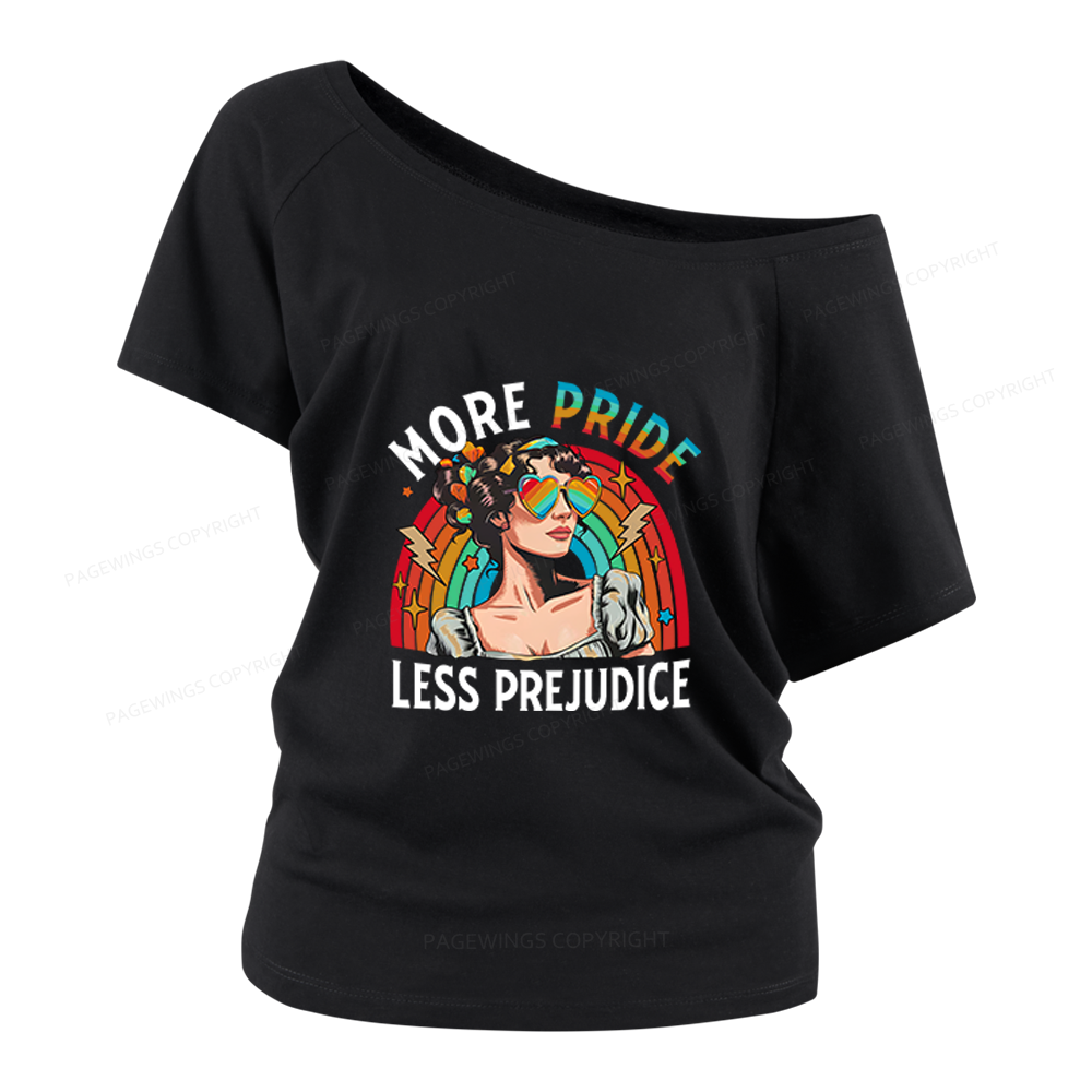 Pagewings More Pride Less Prejudice Women Off Shoulder T-shirts