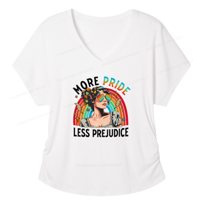 Pagewings More Pride Less Prejudice Soft Women's Modal V-neck T-shirt