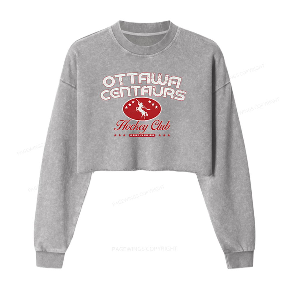 Pagewings Romance Novel Lover Washed Crop Sweatshirt