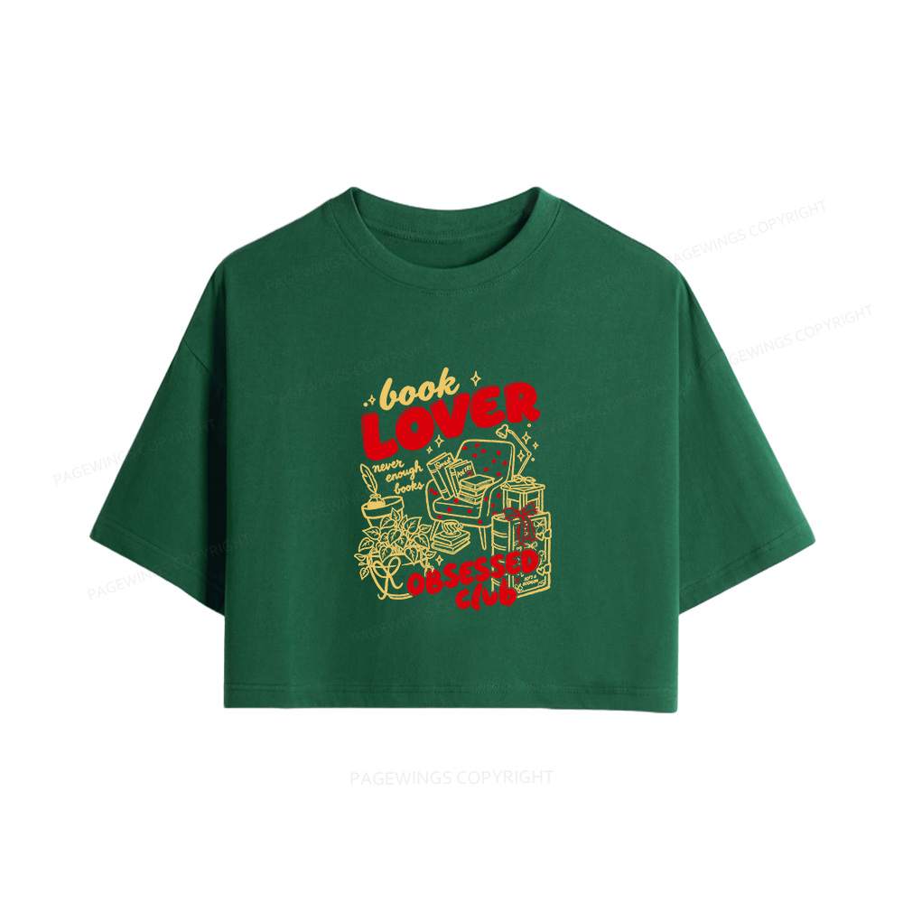Pagewings Book Lover Obsessed Club Women Crop Tops