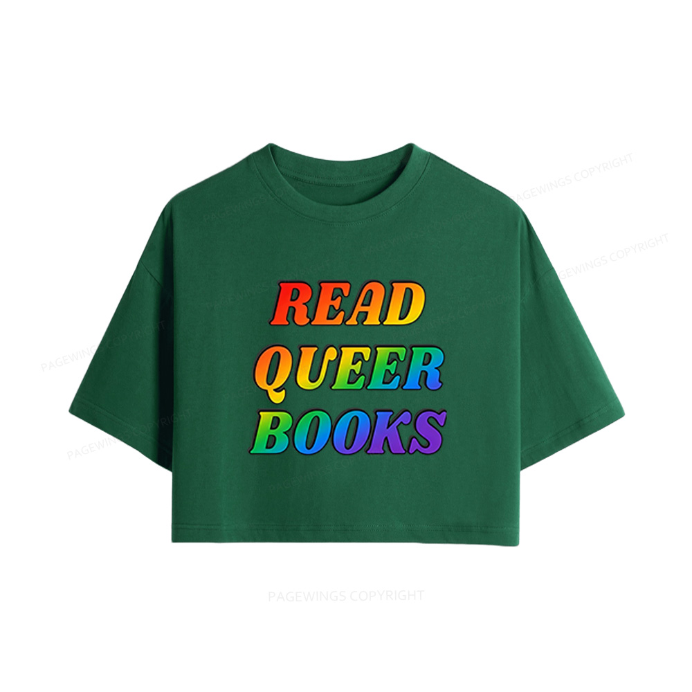Pagewings Queer Books Women Crop Tops