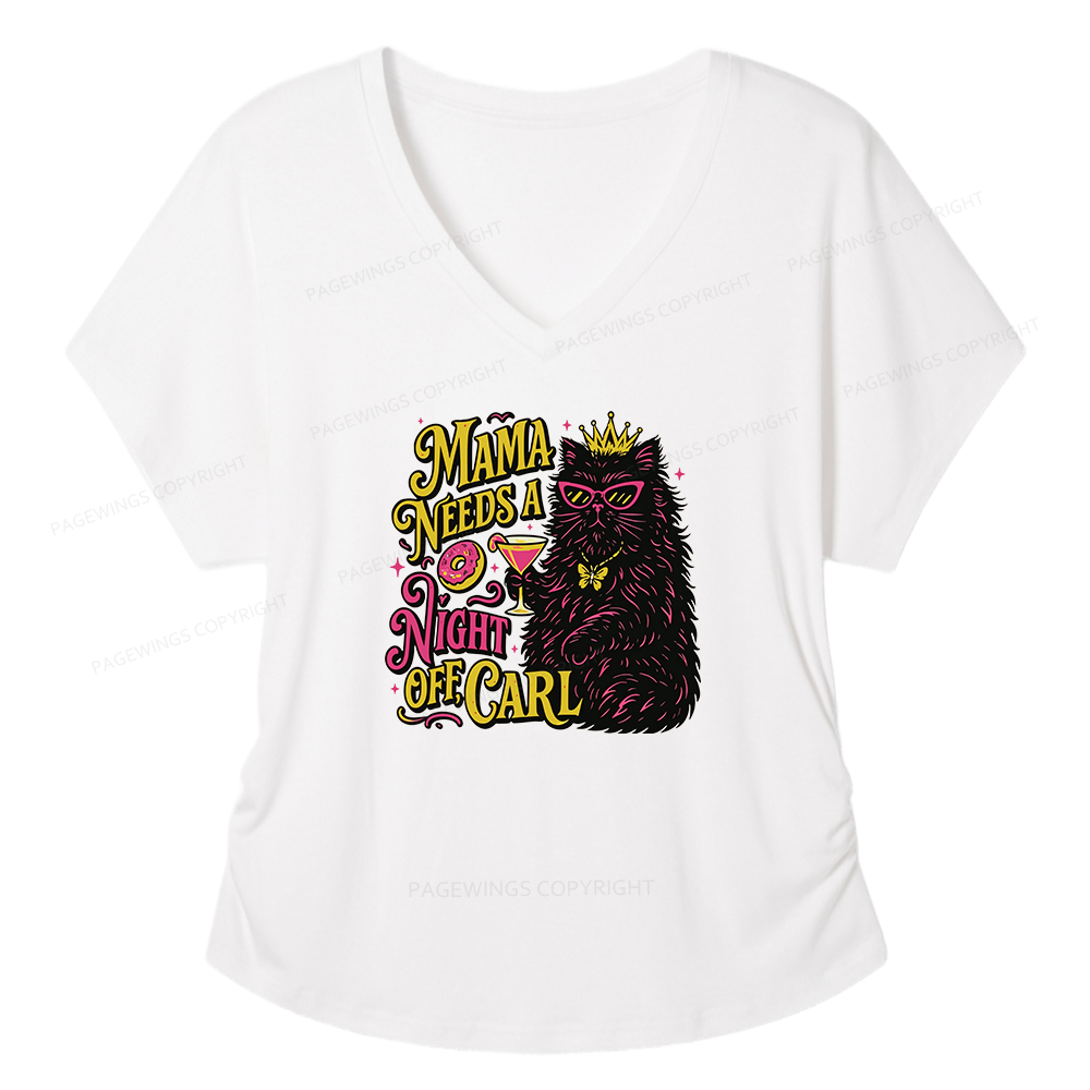 Pagewings Mama Needs A Night Off Soft Women's Modal V-neck T-shirt  