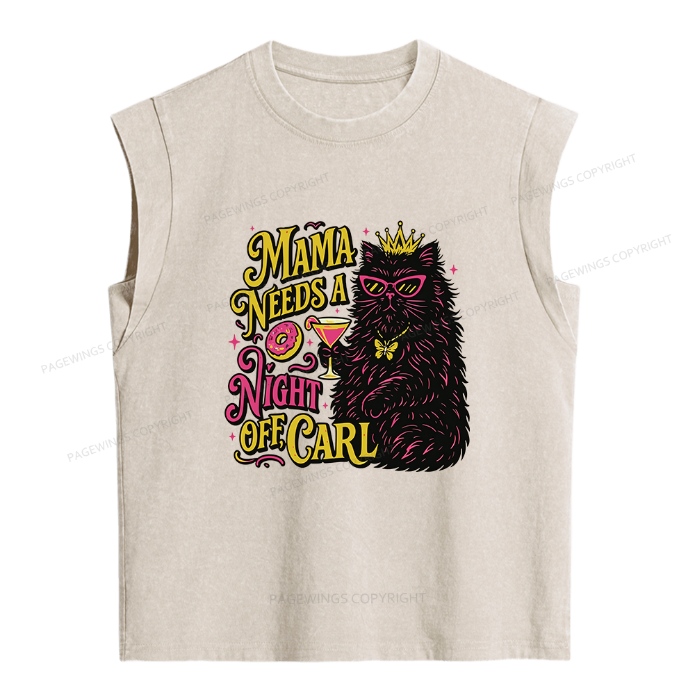 Pagewings Mama Needs A Night Off Women's Washed Tank Top