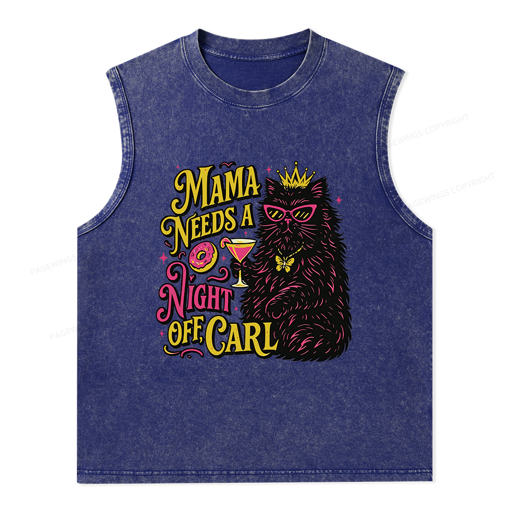 Pagewings Mama Needs A Night Off Unisex Washed Tank Top
