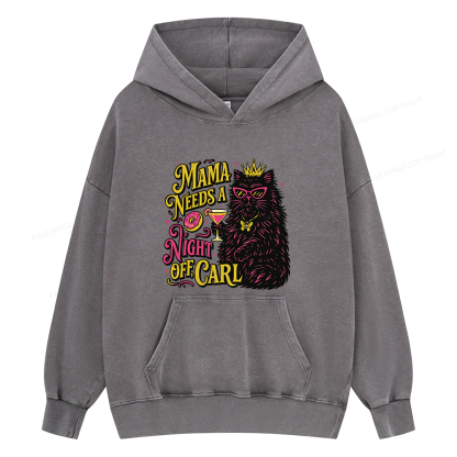 Pagewings Mama Needs A Night Off Unisex Washed Hoodie