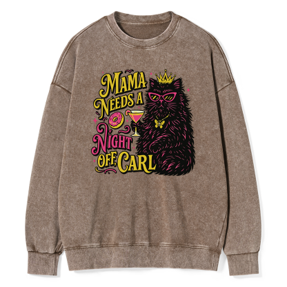Pagewings Mama Needs A Night Off Unisex Washed Sweatshirt