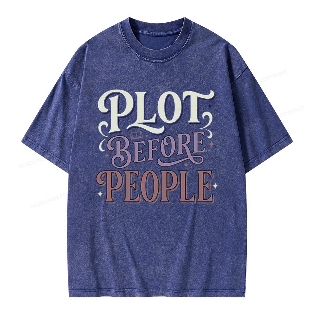 Pagewings Plot Before People Unisex Washed T-shirt