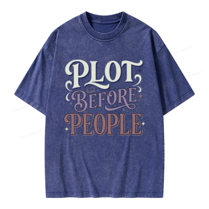 Pagewings Plot Before People Unisex Washed T-shirt
