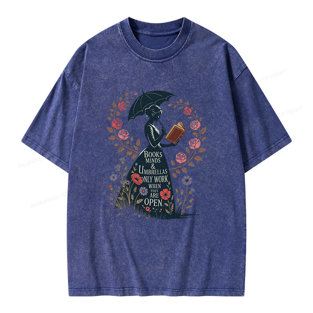 Pagewings Books Minds Unisex Washed T-shirt