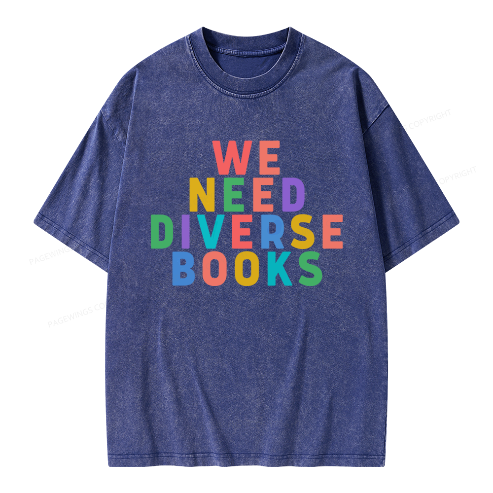 Pagewings We Need Diverse Books Unisex Washed T-shirt