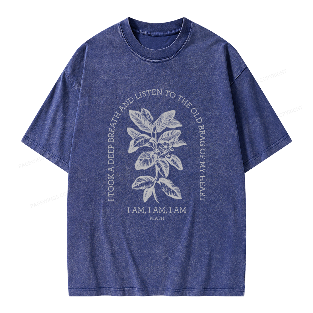 Pagewings Poet Bookish Unisex Washed T-shirt