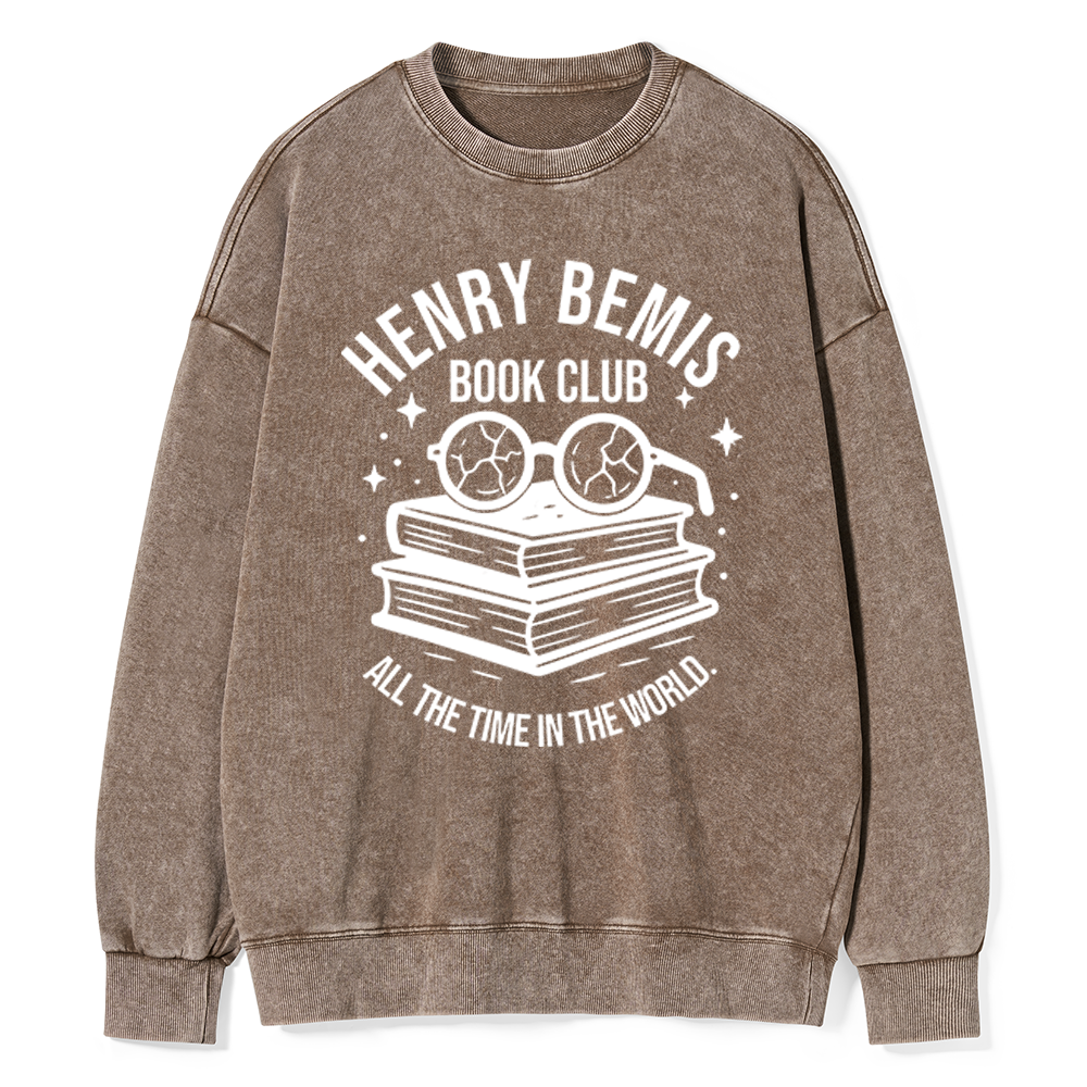 Pagewings Henry Bemis Book Club Unisex Washed Sweatshirt