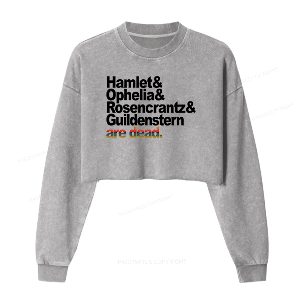 Pagewings Drama lovers Washed Crop Sweatshirt