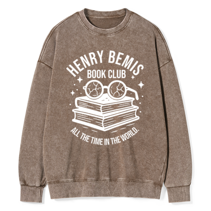 Pagewings Henry Bemis Book Club Unisex Washed Sweatshirt