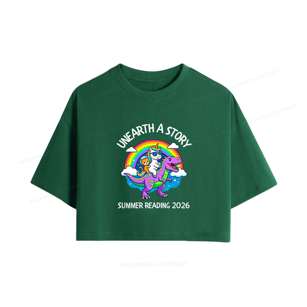 Pagewings Summer Reading Women Crop Tops