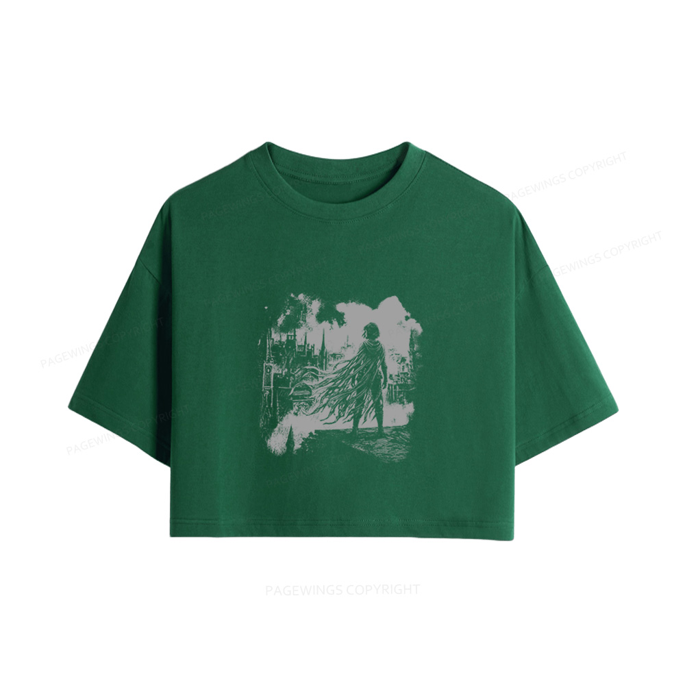 Pagewings Retro Fantasy Women Crop Tops