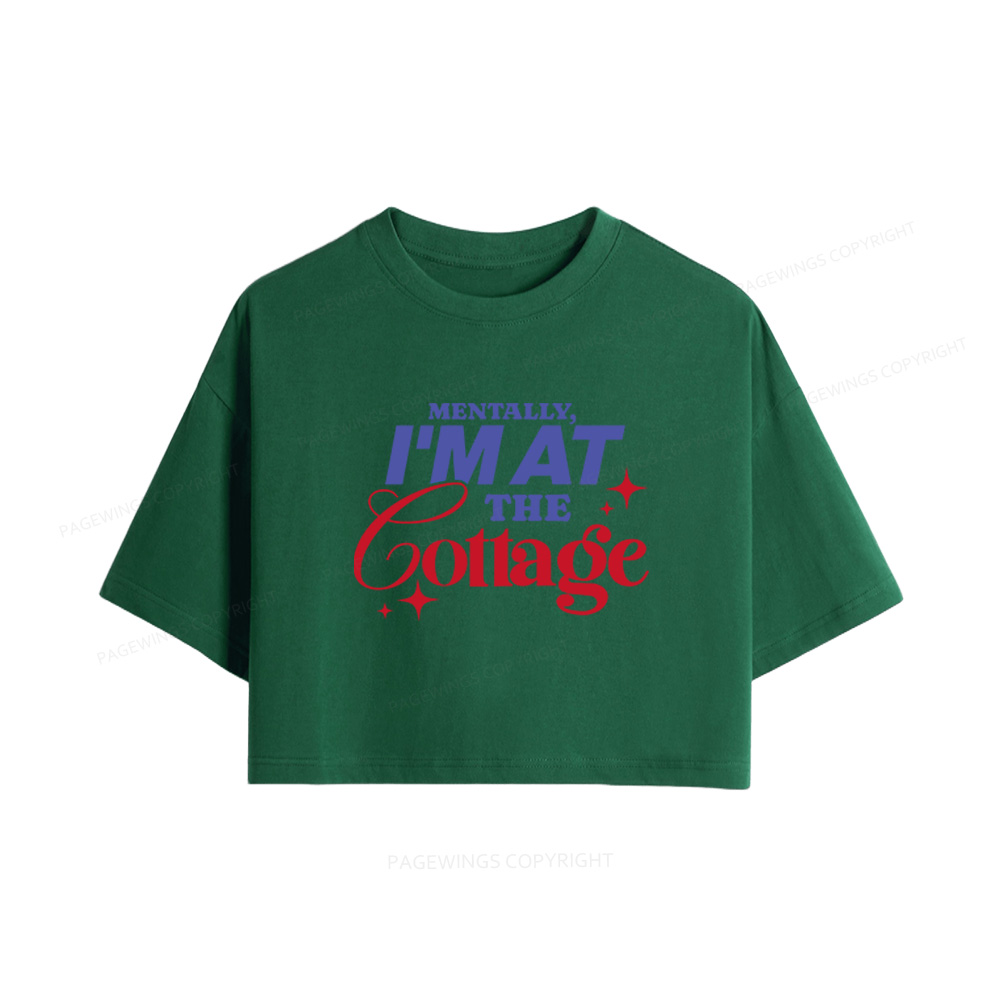 Pagewings I'm at the Cottage Women Crop Tops