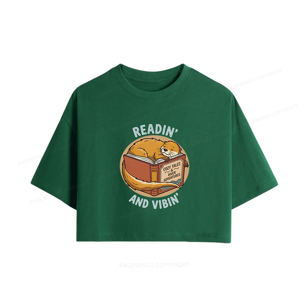Pagewings Readin' And Vibin' Women Crop Tops