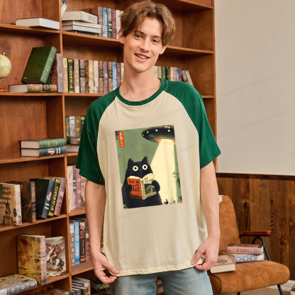 Pagewings Cat Book Lovers Raglan T-shirt
