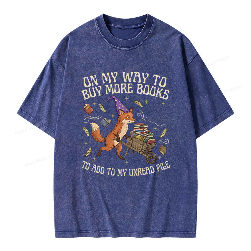Pagewings On My Way To Buy More Books Unisex Washed T-shirt
