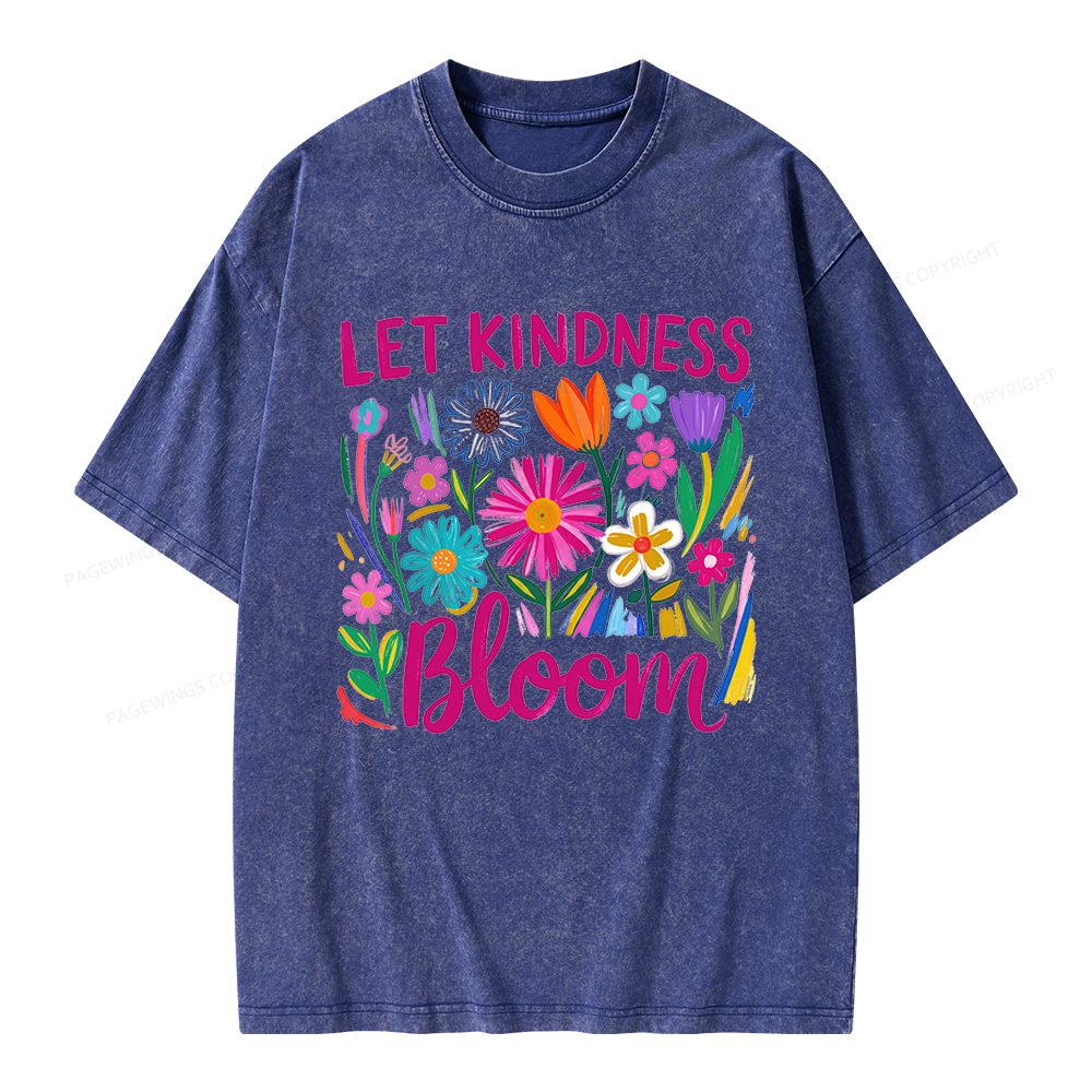 Pagewings Let Kindness Bloom Unisex Washed T-shirt