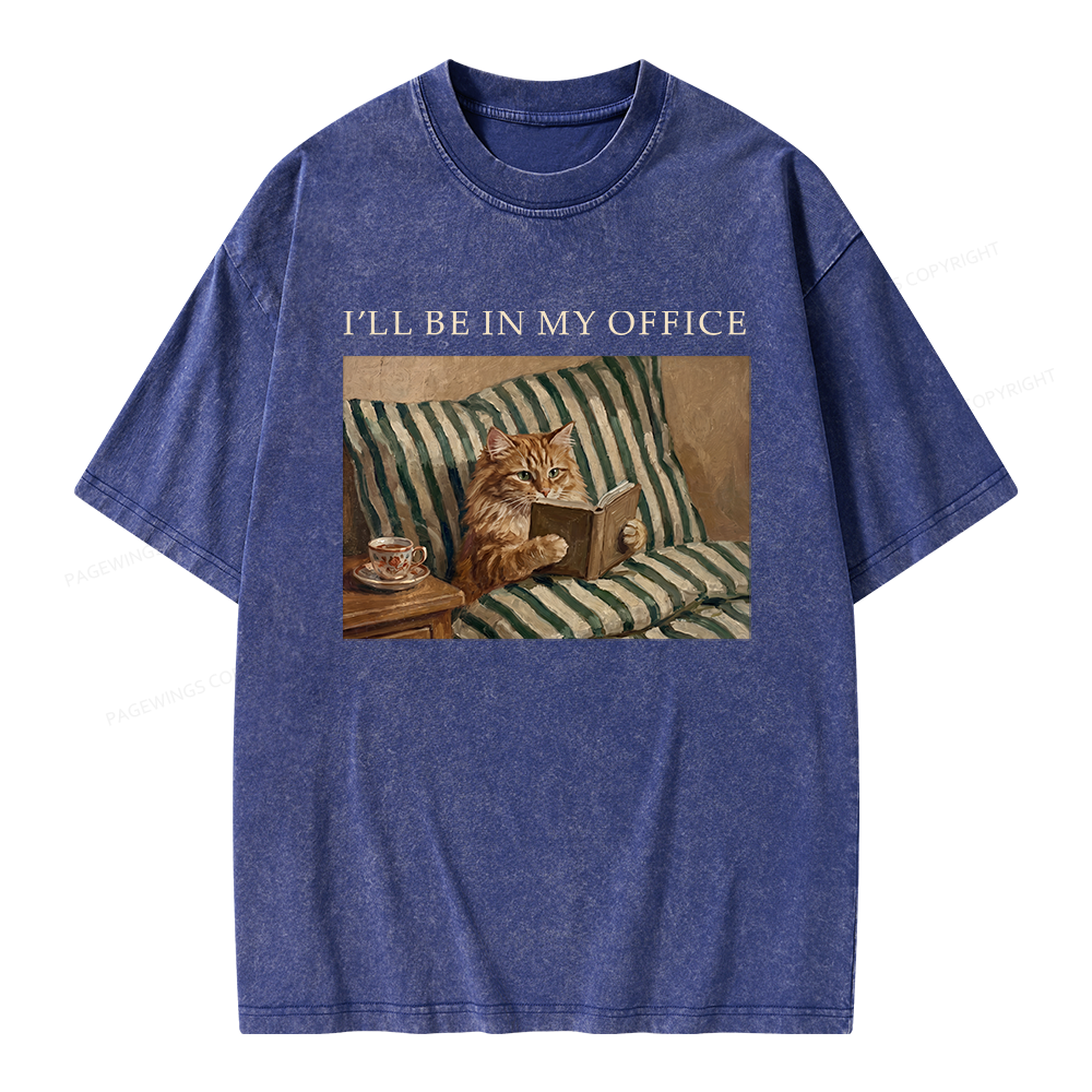 Pagewings Funny Book Lover Unisex Washed T-shirt