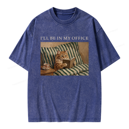 Pagewings Funny Book Lover Unisex Washed T-shirt