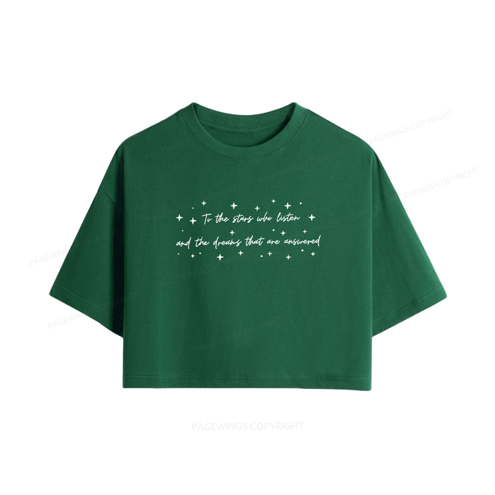 Pagewings To the Stars Who Listen Women Crop Tops