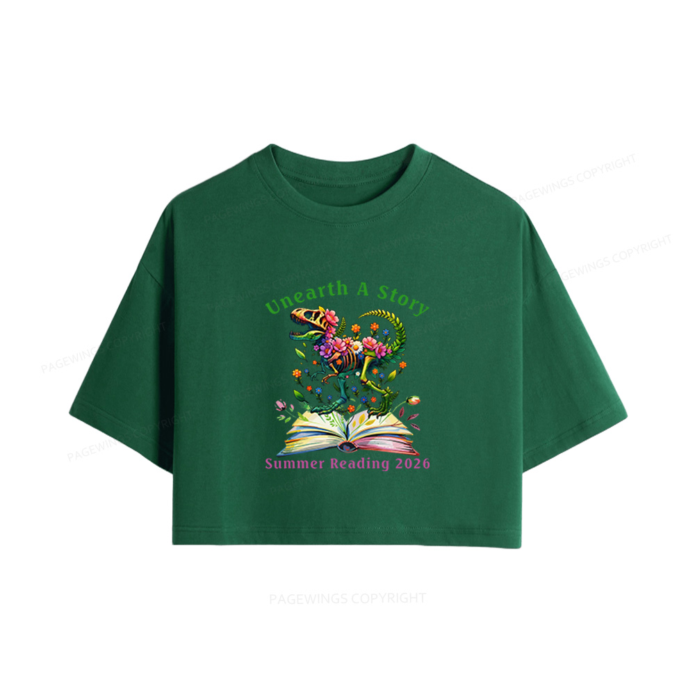 Pagewings Summer Reading 2026 Women Crop Tops