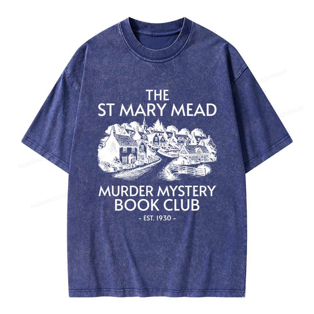 Pagewings Murder Mystery Book Club Unisex Washed T-shirt
