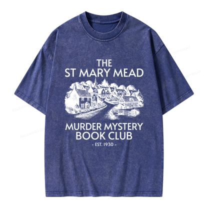 Pagewings Murder Mystery Book Club Unisex Washed T-shirt