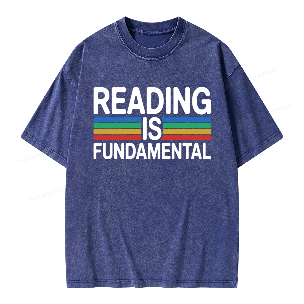 Pagewings Reading Is Fundamental Unisex Washed T-shirt