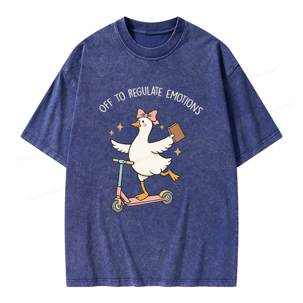 Pagewings Off To Regulate Emotions Unisex Washed T-shirt