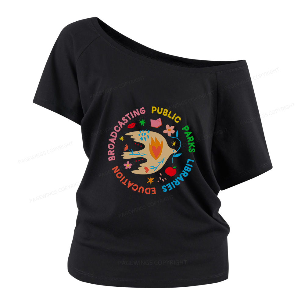 Pagewings Public Parks Libraries Women Off Shoulder T-shirts