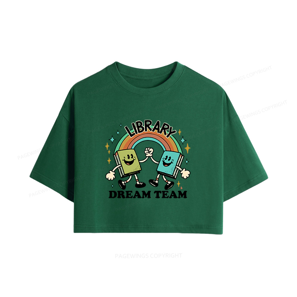 Pagewings Library Dream Team Funny Women Crop Tops