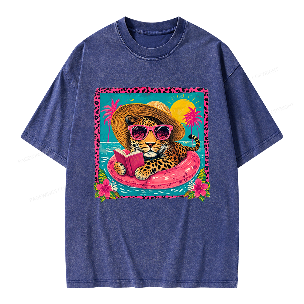 Pagewings Summer Reading Unisex Washed T-shirt